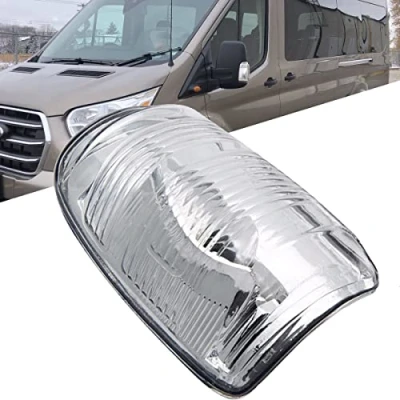 Image of KYYET Clear Rear View Mirror Indicator Lamp Lens Door Wing Turn Signal Light Cover Housing Compatible with Ford Transit MK8 2014 Onwards 1847387 (Left Side)