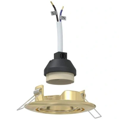 Image of vidaXL Recessed Spotlights 24 pcs Round GU10 Gold Ø90 mm Steel
