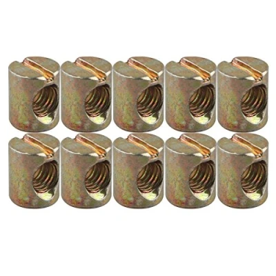 Image of HALJIA 10 PCS M8 * 15MM Barrel Nuts Dowels Slotted for Furniture Bed Cot Chairs Crib