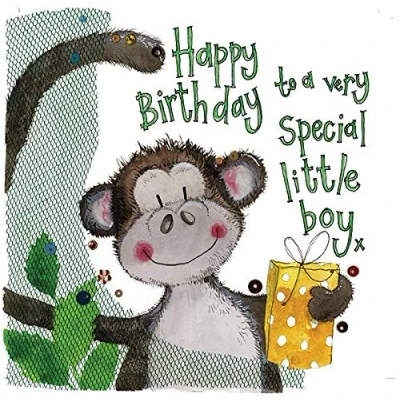 Image of ALEX CLARK Happy Birthday Boy Monkey Card