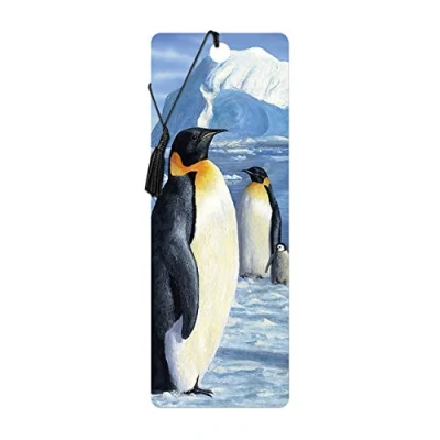 Image of 3D LiveLife Bookmark Antarctic Majesty from Deluxebase. A Penguin with lenticular Artwork Licensed Renowned Artist Robert Hautman