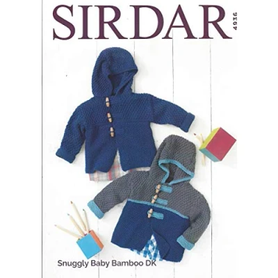 Image of Sirdar Snuggly Baby Bamboo DK Knitting Pattern 4936 Duffle Coats