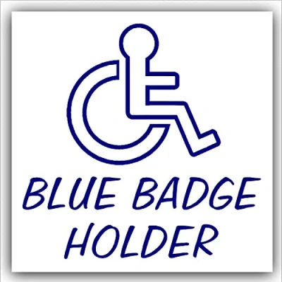 Image of Platinum Place Blue Badge Holder EXTERNAL OUTLINE DESIGN Disabled Car Sticker Disability Wheelchair Mobility Self Adhesive Sign