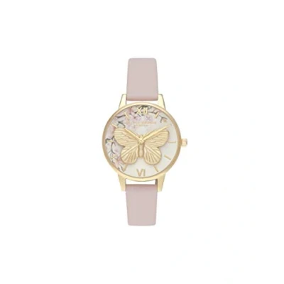 Image of Olivia Burton Analogue Quartz Watch for Women with Pink Vegan Leather Strap OB16EG125