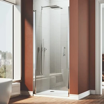 Image of ELEGANT 800mm Frameless Pivot Shower Door Glass Screen Reversible Enclosure