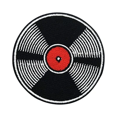 Image of Iron on Record Patch Retro Music Patches, Rock Vinyl Patch, Old School Embroidery Vintage Badges, Ironable Finally Home