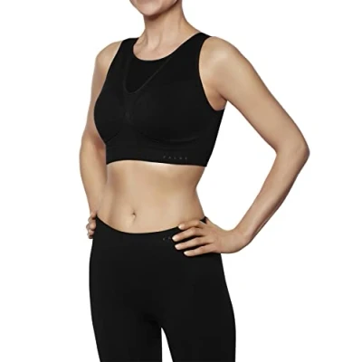 Image of Falke Women&#039;s Black Bra Top Cup C/D Size L Breathable, Supportive Running Gear