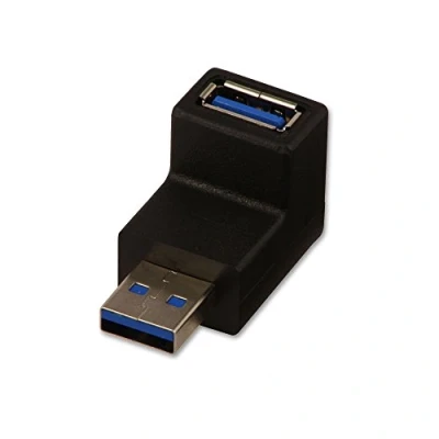 Image of LINDY USB 3.2 90 Degree Down Type A Male to Female Right Angle Adapter