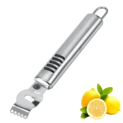 Image of Lemon Stainless Steel Zester，Lemon Zester Peeler， Kitchen Peeler Tool for Cocktails Lime Oranges Gadgets (Silver 1)