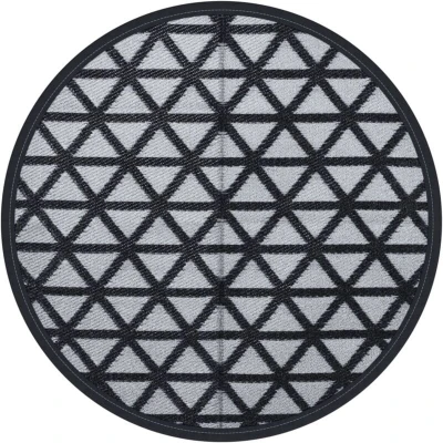 Image of vidaXL Outdoor Carpet ARAKIL Black Ø160 cm PP