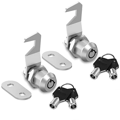 Image of Cam Locks Keyed Alike, RV Storage Locks, File Cabinet Lock with Key Security Drawer Toolbox Replacement, Zinc Alloy (2 Pack 5/8 Inch)