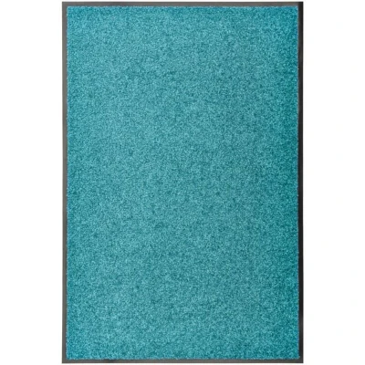 Image of vidaXL Doormat Washable Cyan 60x90 cm