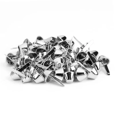 Image of 50PCS Purse Feet Spike Nailheads, 15mm Plate Bottom Stud Bag Flat Metal Cone Studs for DIY Leather Craft Handbag Making (10mm Nickel)