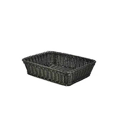 Image of Genware NEV PWB 3629BK Polywicker Display Basket, 36.5 cm x 29 9 cm, Black