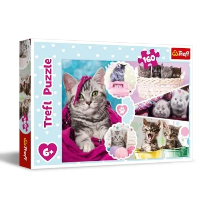 Image of Trefl 15371 Niedliche Katze 160 Teile, für Kinder ab 6 Jahren Puzzle, Multi Coloured