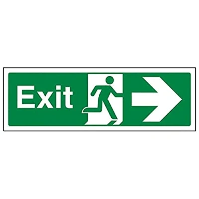 Image of V Safety Eco Friendly Fire Exit Arrow Right 600 X 200mm