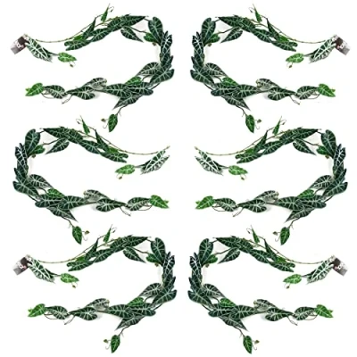 Image of Leaf Design Artificial Hanging Plants Multipack,6 X 180cm Amazonica