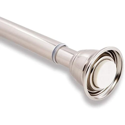 Image of GCurtain Shower Curtain Pole No Drilling, Spring Tension Pole, 41 71 Inch, 1.1 Inch Diameter, Rubber Cushion on Either End, 1PCS, Brushed Nickel