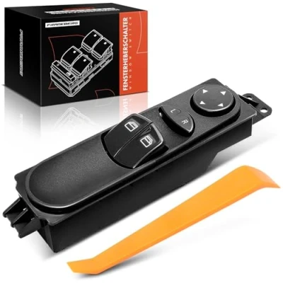 Image of Frankberg Power Window Switch Front Driver Side Compatible with Viano Vito Bus Vito/Mixto Box W639 7 Pins 2003 2014 A6395450913