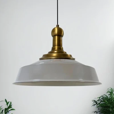 Image of bamyum Asletl Long Knob 41 cm Industrial Pendant Light, Vintage Metal Kitchen Chandelier, Living Room, Dining Room Grey Light