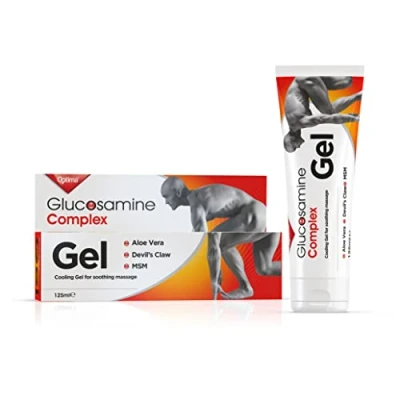 Image of Optima Glucosamine Complex Gel, Natural, Cruelty Free, Cooling, with Aloe Vera, Devil&#039;s Claw and MSM, 125 ml