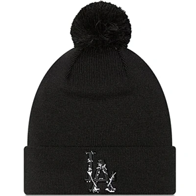 Image of New Era Men&#039;s Infill Bobble Beanie LA Dodgers Black