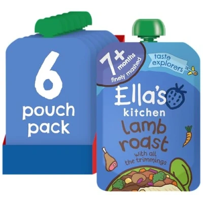 Image of Ella&#039;s Kitchen Stage 2 from 7 Months Organic Lovely Lamb Roast Dinner with all the Trimmings 130 g (Pack of 6)