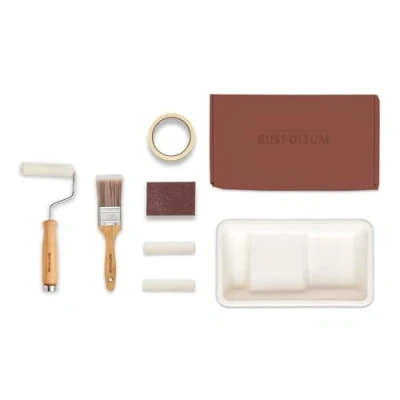 Image of Rust Oleum Ready to Roll Eco Paint Kit (Small) Bathroom Wood &amp; Cabinet Gloss Fiery Shades