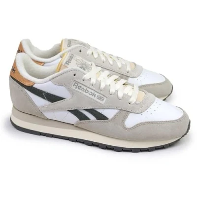 Image of Reebok Classic Unisex Trainers, Size: 5, White/moonstone/grey 5 Leather and textile