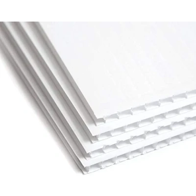 Image of 5 X A1 840x600mm sheets of White Correx plastic fluted sheet display board