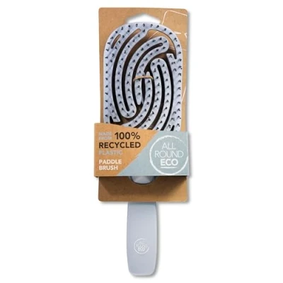 Image of All Round Eco, Paddle Vented Flexi Twin Pin Hair Brush, 100% Recycled Plastic, Blue