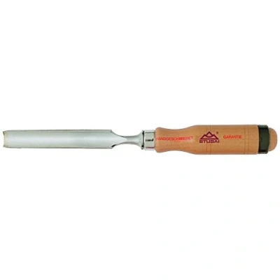 Image of Stubai 360007 Firmer Gouge Chisel with Wooden Handle, Silver/Beige, 20 mm
