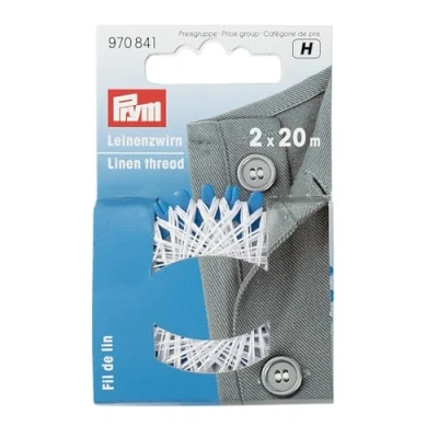 Image of Prym Linen Thread, White, 20 m, weiß, 2 Stück