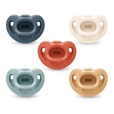 Image of NUK Comfy Orthodontic Pacifiers, 0 6 Months, Timeless Collection, 5 Count (Pack of 1)