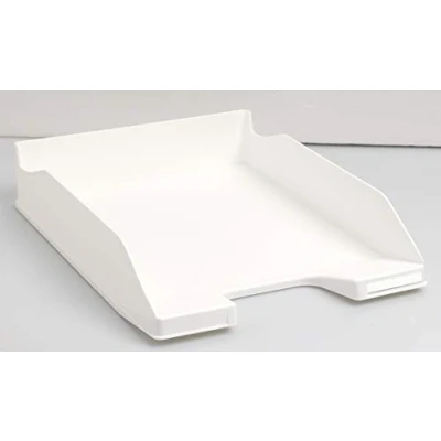 Image of Exacompta Ref 11313D Office Letter Tray Combo Midi 347 x 255 65mm in Size, Suitable for A4 Documents, Stackable with Others, Holds Approx. 500 Sheets White (Pack of 6)