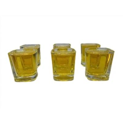 Image of WOQIJENCV 70ml Shot Glasses Set of 6 Reusable Clear Glass for Vodka Shots, Rum, Brandy, Jello Shots Heavy Base Home Bar, Pub, Event, Party (Square Shaped)