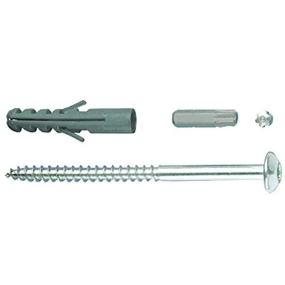Image of Alberts 554415 Screw Set Accessories for Window Grille Fixing Galvanised 4 Pieces Screws &amp; Dowels 105 x 7 mm of