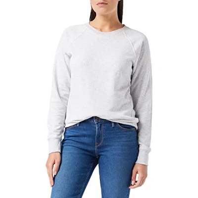 Image of FRUIT OF THE LOOM Women&#039;s Raglan Lightweight Sweater, Heather Grey, S UK