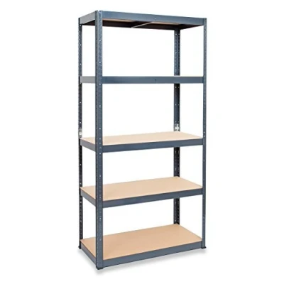 Image of STORALEX® Garage Racking Shelving Unit Popular 45cm Deep Version UK’s Bestselling Storage Shelves 265kg Per Shelf (Evenly Distributed) 5 Tier Metal &amp; MDF Boltless Assembly System