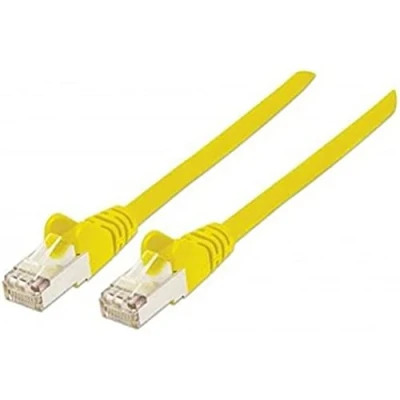 Image of Intellinet Network Patch Cable, Cat6, 1m, Yellow, Copper, S/FTP, LSOH / LSZH, PVC, RJ45, Gold Plated Contacts, Snagless, Booted, Polybag