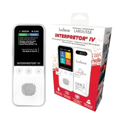 Image of Lexibook, Larousse, Interpretor IV®, Voice Translator 138 Languages, and Photo Translation, 15 Languages Offline, Pronunciation Practice, Conference Mode, Exchange Rate Conversion, NTL3000LA