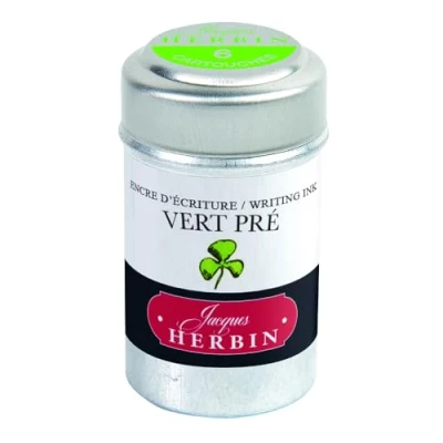 Image of Herbin Writing Ink Cartridges Vert Pré, Pot of 6