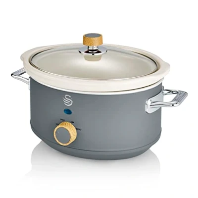 Image of Swan Nordic Slow Cooker with 3 Temperature Settings Matte Grey