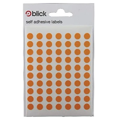 Image of Blick Coloured Labels in Bags Round Dia(1000)+A Free Pen (Orange 8mm)