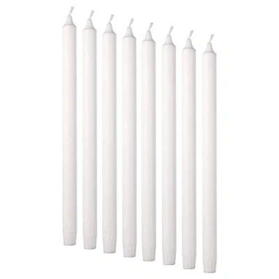 Image of BBLP Unscented Candle White 8 in Pack, Assembled Size Height: 35 cm Diameter: 22 mm Burning Time: 10 hr Package Quantity: Materials 100% Stearin