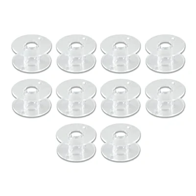 Image of UMTMedia® 10 X Plastic Sewing Machine Bobbins Clear Spool for Janome