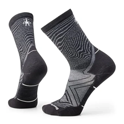 Image of Smartwool Trail Run Targeted Cushion Crew Socks, BLACK WHITE, Medium