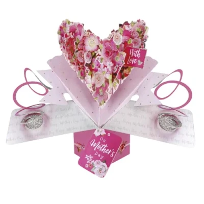 Image of Mother&#039;s Day Floral Heart Pop Up Greeting Card Second Nature 3D Cards