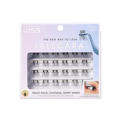 Image of KISS Falscara Wisps Multipack, Style 02, Reusable Featherlight Eyelash Lengthening Black