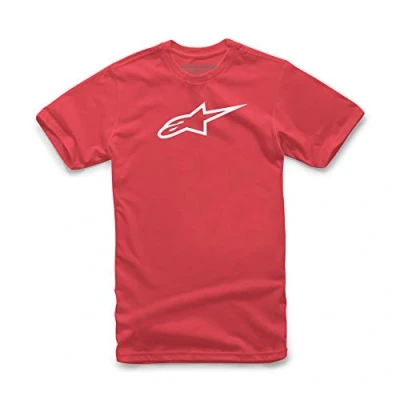 Image of Alpinestars Men&#039;s Ageless Classic Tee Regular Fit Short Sleeve Casual Shirt, Red (Red/White), XX Large